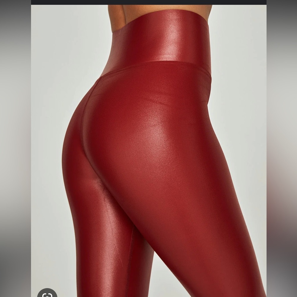 Carbon38 high waist rise leggings red burgundy color S small